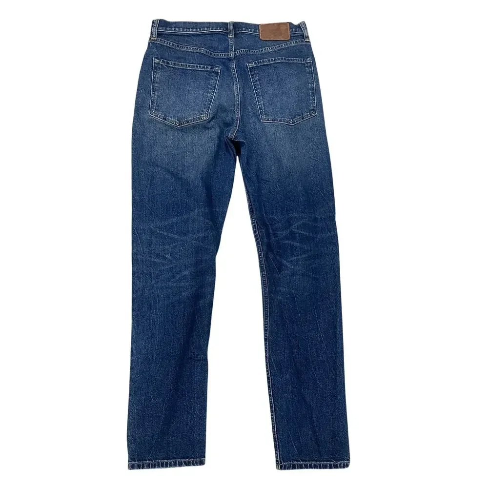 Banana Republic Authentic Mid-Rise Straight Jeans Minimalist Preppy 32 x 33